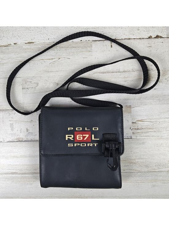 Polo Ralph Lauren Handbags - VTG RALPH LAUREN POLO SPORT Mini Crossbody Bag Black w/R67L On Flap 90s-Y2K